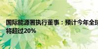 国际能源署执行董事：预计今年全球汽车销售中电动车占比将超过20%