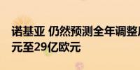 诺基亚 仍然预测全年调整后营业利润23亿欧元至29亿欧元