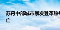 苏丹中部城市暴发登革热疫情 已致253人死亡