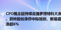 CPO概念股持续走强罗博特科大涨15%光迅科技、意华股份、跃岭股份涨停中际旭创、新易盛、仕佳光子、天孚通信等涨超6%