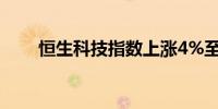 恒生科技指数上涨4%至4,524.49点