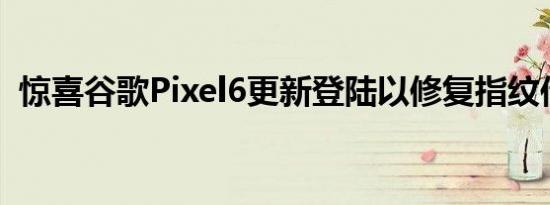 惊喜谷歌Pixel6更新登陆以修复指纹传感器