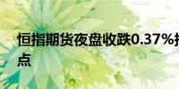 恒指期货夜盘收跌0.37%报20782点低水22点