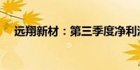 远翔新材：第三季度净利润增长31.38%