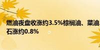 燃油夜盘收涨约3.5%棕榈油、菜油、低硫燃油涨超2%铁矿石涨约0.8%