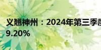 义翘神州：2024年第三季度净利润同比下降59.20%