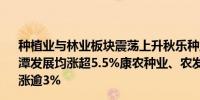 种植业与林业板块震荡上升秋乐种业涨超7%雪榕生物、平潭发展均涨超5.5%康农种业、农发种业、神农种业等多股均涨逾3%