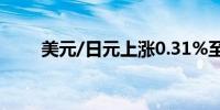 美元/日元上涨0.31%至151.575点