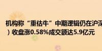 机构称“重估牛”中期逻辑仍在沪深300ETF南方（159925）收盘涨0.58%成交额达5.9亿元