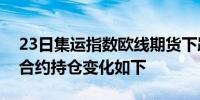 23日集运指数欧线期货下跌4.64%最新主力合约持仓变化如下