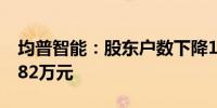 均普智能：股东户数下降1.80%户均持股10.82万元