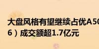 大盘风格有望继续占优A50ETF华宝（159596）成交额超1.7亿元