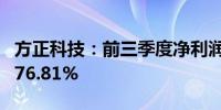 方正科技：前三季度净利润2.1亿元 同比增长76.81%