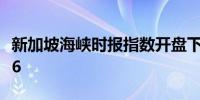 新加坡海峡时报指数开盘下跌0.4%至3,589.26