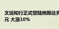 文远知行正式登陆纳斯达克：开盘报17.05美元 大涨10%