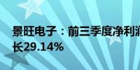 景旺电子：前三季度净利润9.04亿元 同比增长29.14%