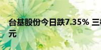 台基股份今日跌7.35% 三机构净卖出2.42亿元