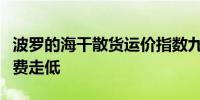 波罗的海干散货运价指数九连降各类型船舶运费走低