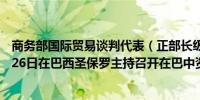 商务部国际贸易谈判代表（正部长级）兼副部长王受文10月26日在巴西圣保罗主持召开在巴中资企业座谈会