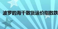 波罗的海干散货运价指数跌至逾九个月低点