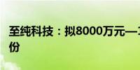 至纯科技：拟8000万元—1.6亿元回购公司股份