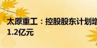 太原重工：控股股东计划增持股份6000万元-1.2亿元