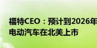 福特CEO：预计到2026年底将有约150款新电动汽车在北美上市