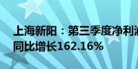 上海新阳：第三季度净利润为7085.73万元 同比增长162.16%