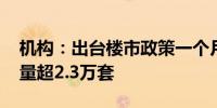 机构：出台楼市政策一个月 上海二手房成交量超2.3万套