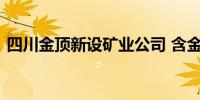 四川金顶新设矿业公司 含金属矿石销售业务