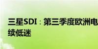 三星SDI∶第三季度欧洲电动汽车电池需求持续低迷