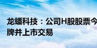 龙蟠科技：公司H股股票今日在香港联交所挂牌并上市交易