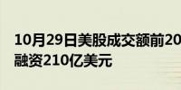 10月29日美股成交额前20：波音将增发股票融资210亿美元