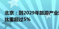 北京：到2029年旅游产业增加值占全市GDP比重超过5%