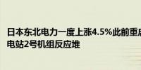 日本东北电力一度上涨4.5%此前重启了位于宫城县的女川核电站2号机组反应堆