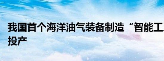 我国首个海洋油气装备制造“智能工厂”全面投产