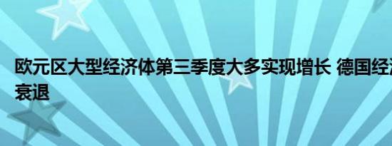 欧元区大型经济体第三季度大多实现增长 德国经济意外避免衰退