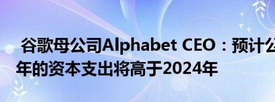  谷歌母公司Alphabet CEO：预计公司2025年的资本支出将高于2024年