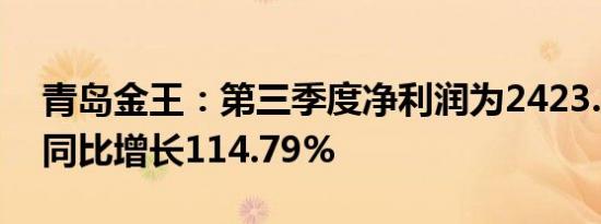 青岛金王：第三季度净利润为2423.89万元 同比增长114.79%