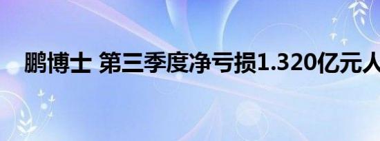 鹏博士 第三季度净亏损1.320亿元人民币