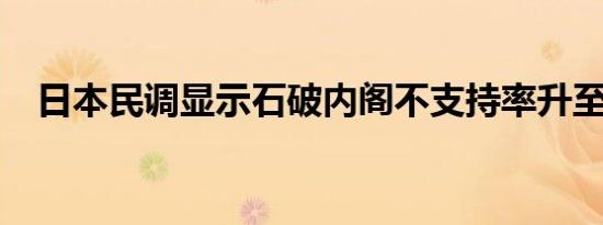 日本民调显示石破内阁不支持率升至51%