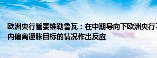 欧洲央行管委维勒鲁瓦：在中期导向下欧洲央行不必对短期内偏离通胀目标的情况作出反应