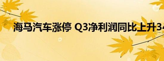 海马汽车涨停 Q3净利润同比上升342%