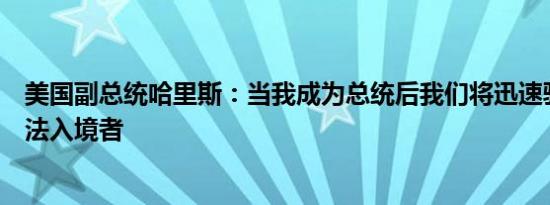 美国副总统哈里斯：当我成为总统后我们将迅速驱逐那些非法入境者