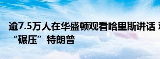 逾7.5万人在华盛顿观看哈里斯讲话 观众人数“碾压”特朗普