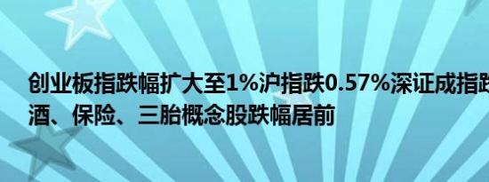 创业板指跌幅扩大至1%沪指跌0.57%深证成指跌0.16%白酒、保险、三胎概念股跌幅居前