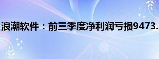 浪潮软件：前三季度净利润亏损9473.87万元