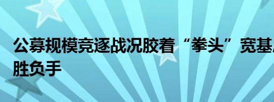 公募规模竞逐战况胶着“拳头”宽基成排位赛胜负手