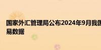 国家外汇管理局公布2024年9月我国国际收支货物和服务贸易数据