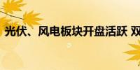 光伏、风电板块开盘活跃 双良节能竞价涨停